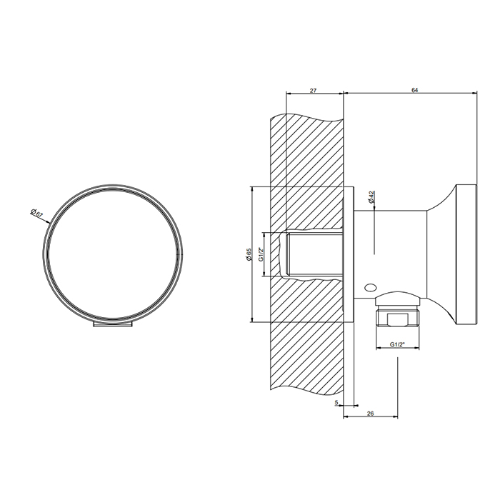 Gessi Origini Шланговое подсоединение, цвет: Finox Brushed Nickel