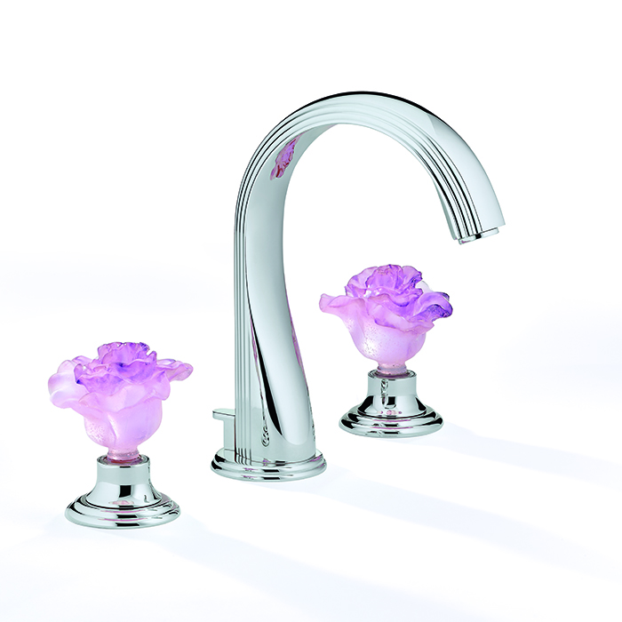 Смеситель для раковины THG Rose, 3 отв., цвет: хром