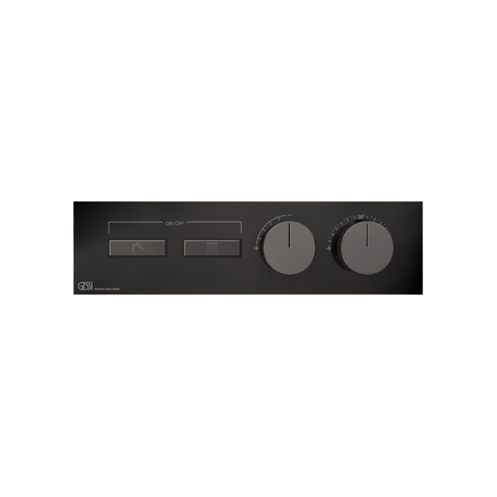Термостат для душа Gessi Hi-Fi, с включением до 2 источников одновременно, внешняя часть, цвет: Black Metal PVD