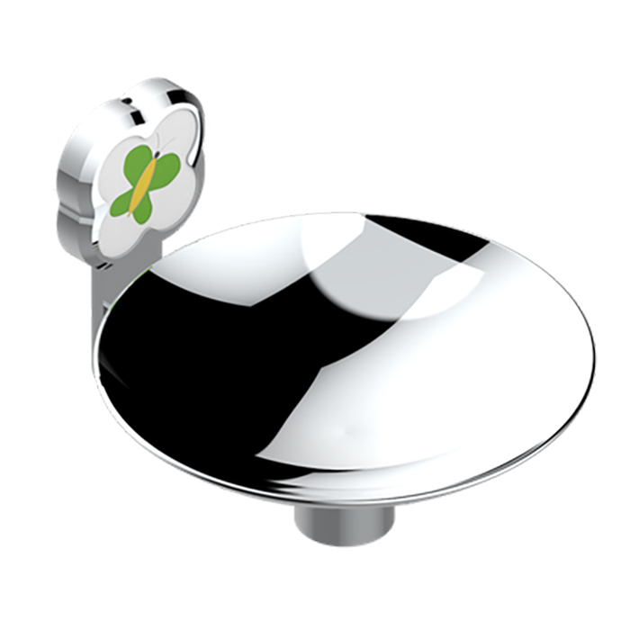 THG CAPUCINE VERT DECOR PLATINE Мыльница подвесная ø150 мм, декор зеленый, цвет: хром