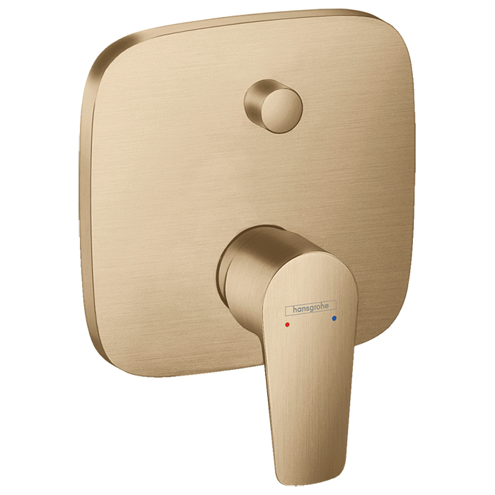 Смеситель для ванны Hansgrohe Talis E, встраиваемый, с переключателем потоков, внешняя часть, цвет: шлифованная бронза