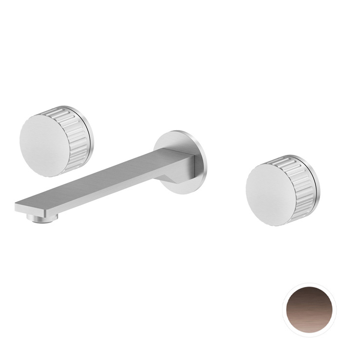 Смеситель для раковины Newform Steel Line, настенный, без донного клапана, цвет: pvd brushed copper bronze