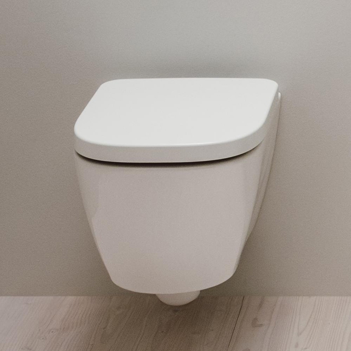 Laufen Meda Унитаз 54x36x35.5см, подвесной, безободковый, смыв Tornado, с сиденьем микролифт, цвет: белый глянцевый