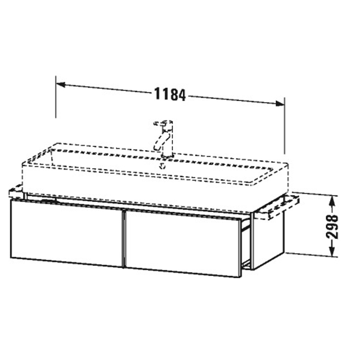 Duravit VA Тумба подвесная, 118.4x43.1х29.8см., с раковиной и 1 выдв. ящиком, цвет: белый матовый
