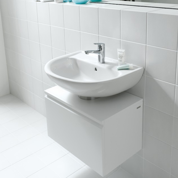 Раковина Laufen Pro 55х44х16 см, подвесная., с 1 отв., по центу, c переливом, цвет: белый