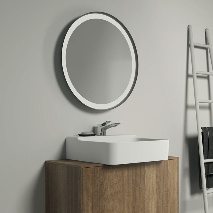 Ideal Standard Conca Круглое зеркало с подсветкой 65 см (Металлическая накладка, закругленная задняя рама, функциональная светодиодная подсветка)