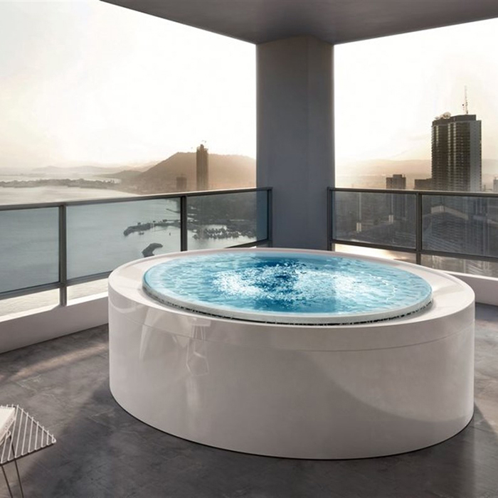 Gruppo Treesse Fusion Spa 200 Минибассейн Ø200x67cм., Г/М, нагреватель 3kw, фильтр песок, хромо-wя, озон. дезинф. внешняя панель VTR, цвет: белый