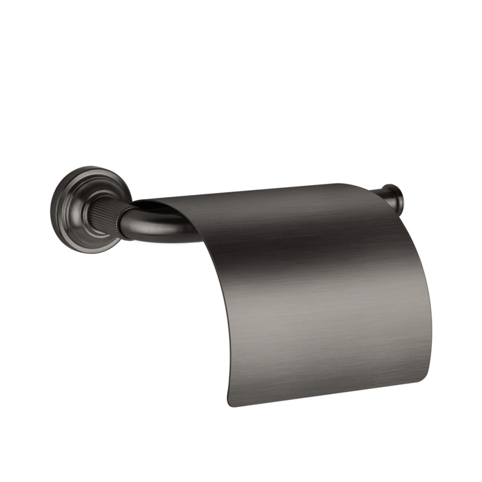 Держатель туалетной бумаги Gessi Venti20, с крышкой, цвет: Black Metal Brushed PVD