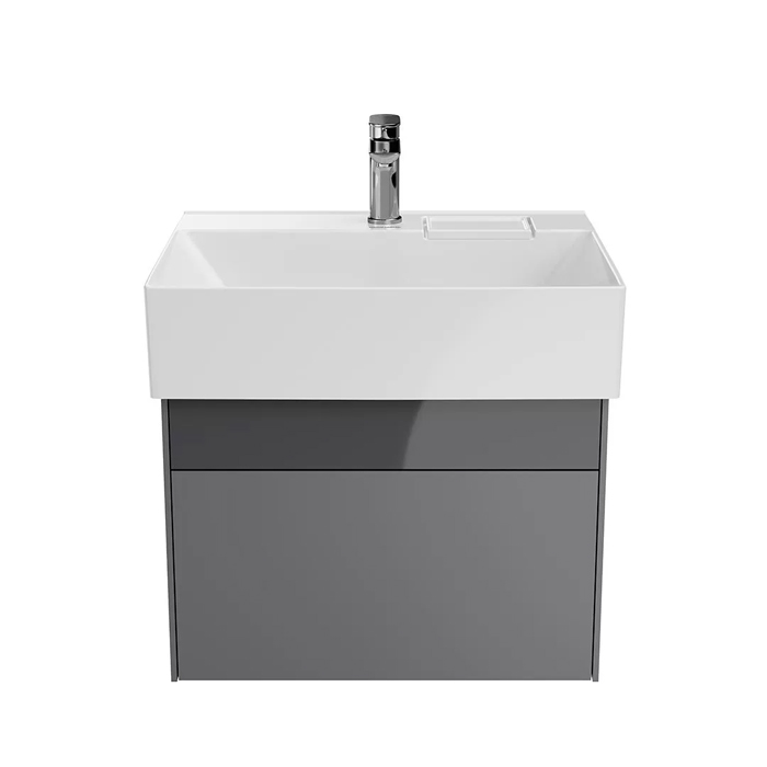 Kerama Marazzi Logica Тумба подвесная 56.4x46x40.3см, 2 ящика, цвет: стальной серый