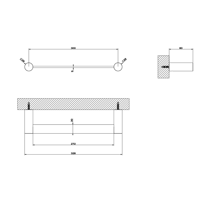 Gessi 316 Полотенцедержатель, 30 см, цвет: Black XL