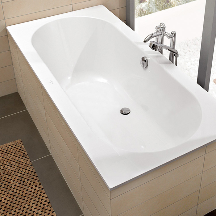 Villeroy&Boch Oberon Ванна 190х90х48см, встраиваемая, слив, ножки, Quaryl, цвет: альпийский белый