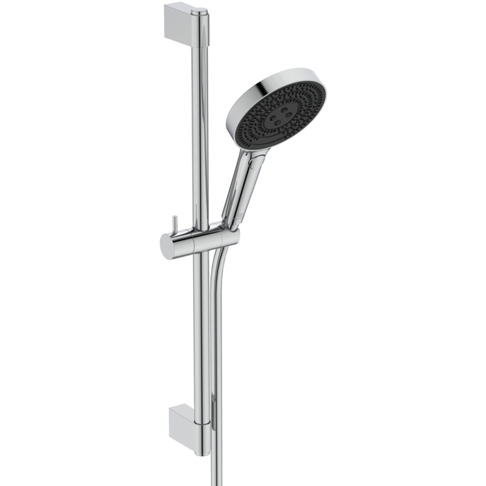 Ideal Standard Solos Душевой гарнитур со штангой 60см, Металлическая штанга и держатель ручного, 3-функциональный (Rain, Silkrain, Active) ручной душ, шланг 175см, цвет: хром