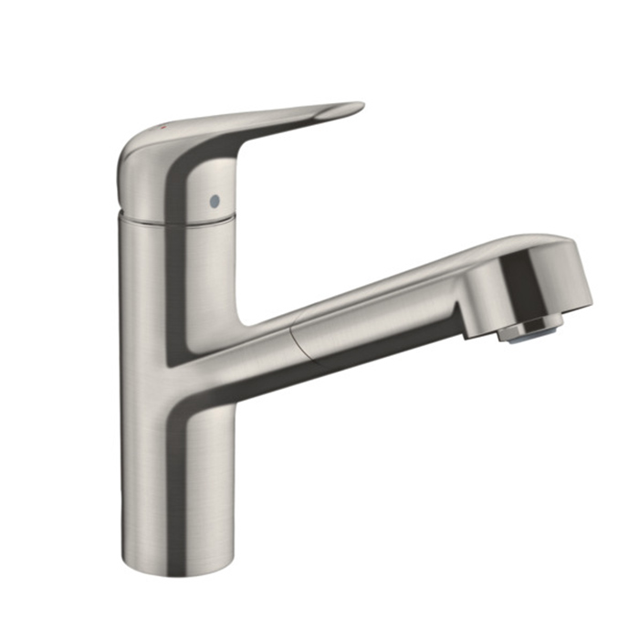 Hansgrohe Focus Смеситель для кухни, однорычажный, на 1 отв., с выдвижной лейкой, 50см мax., цвет: сталь