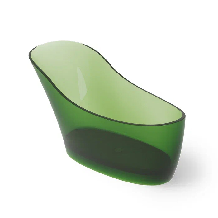 Dea Design Elegant Ванна 169x75x88см, отдельностоящая, Glasstech, прозрачная смола, цвет: Emerald R3