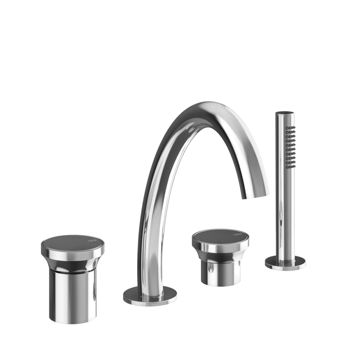 Смеситель для ванны Gessi Origini на 4 отв, с ручной лейкой, цвет: хром