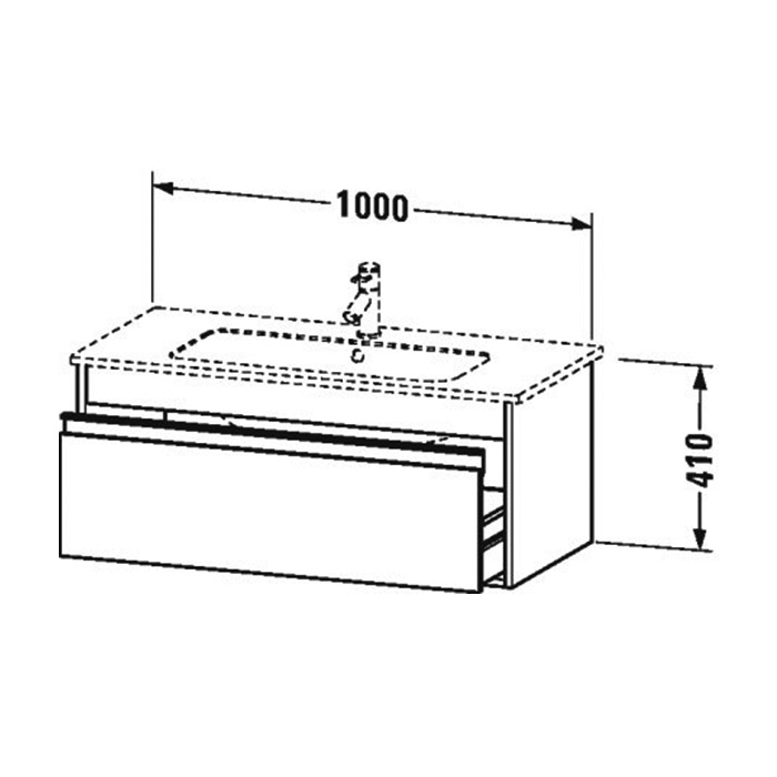 Тумба подвесная Duravit Ketho, 100x47.5х41см, с раковиной, 1 ящик, цвет: орех натуральный