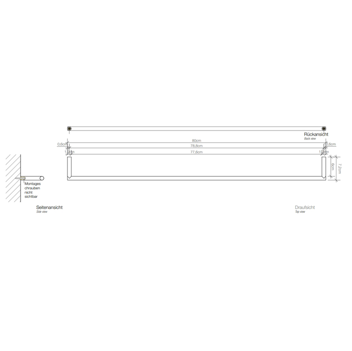 Decor Walther Mikado HTE80 Полотенцедержатель 80см, подвесной, цвет: латунь
