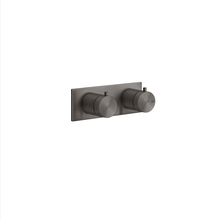 Термостатический смеситель Gessi 316, с подключением на 3/4”, фильтр, на 1 источник, внешняя часть, цвет: brushed black metal pvd