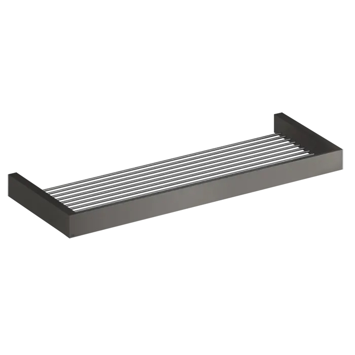 Полочка Gessi Rettangolo 60см широкая, цвет: шлифованный черный металлик
