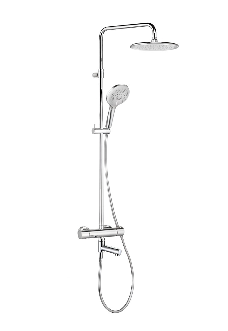 Душевая система Kludi Freshline Душевая сист. для душа, c терм., Ø250/140 мм, 1/3 реж. + излив AQM8301CR — 6709205-00S
