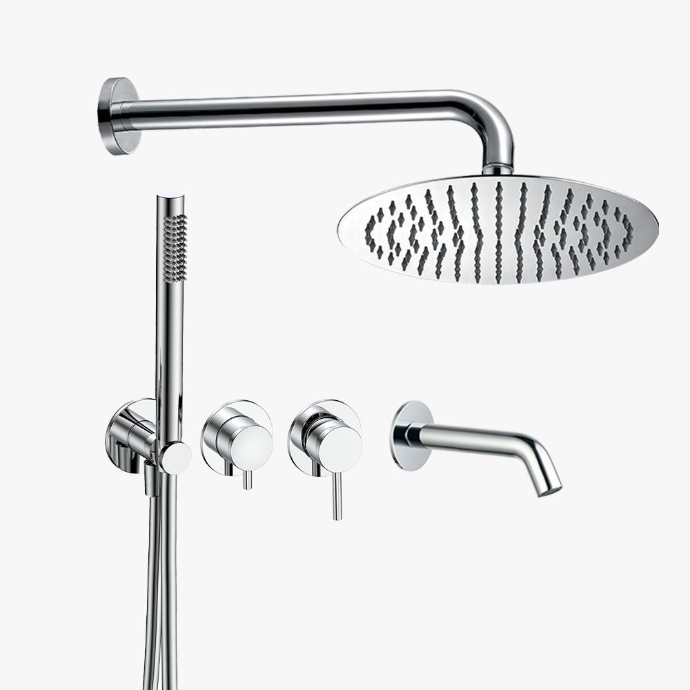 Душевой комплект AQUAme, с изливом, верхним и ручным душем, хром — AQM8408CR
