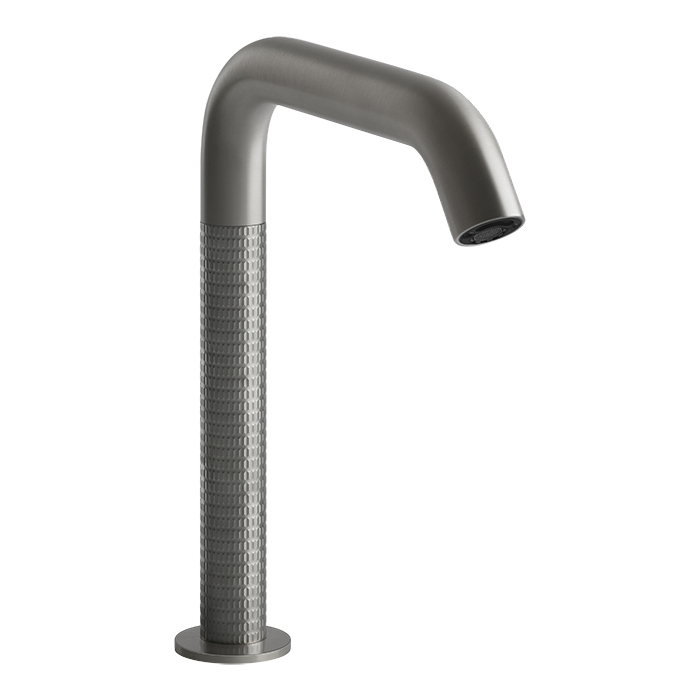 Смеситель для раковины Gessi 316, 1 отв., электронный, с кран-фильтром для регулировки температуры и напора воды, цвет: Steel Brushed