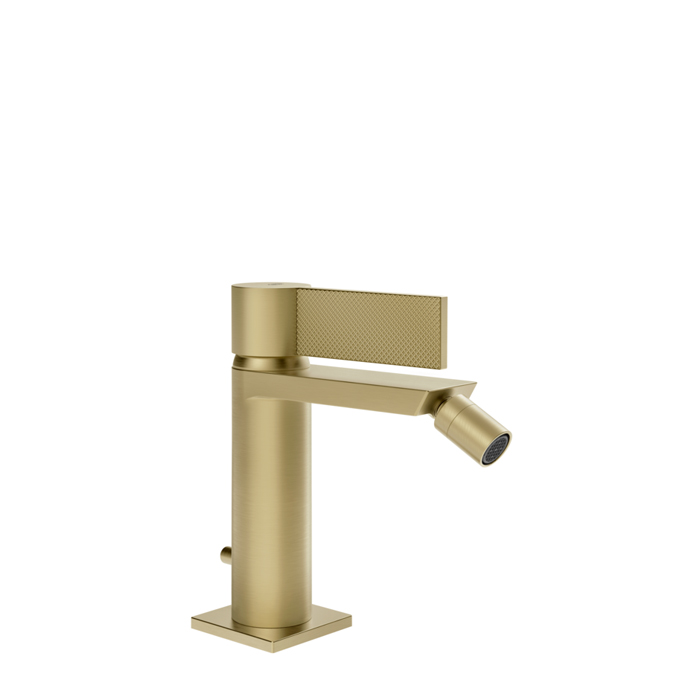 Смеситель для биде Gessi Inverso Diamantato, 1 отв., с донным клапаном, цвет: Brass Brushed PVD