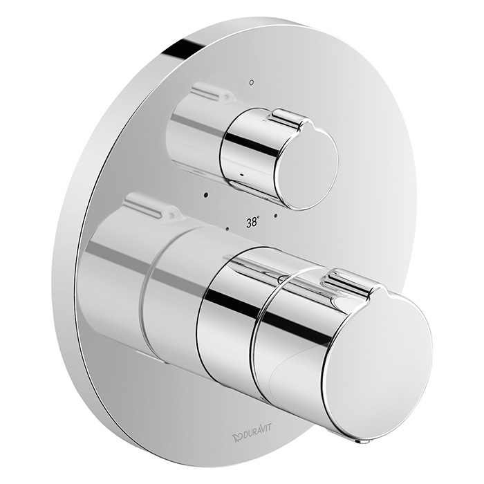 Смеситель термостатический для душа Duravit C.1, встраиваемый, с запорным клапаном, цвет: хром