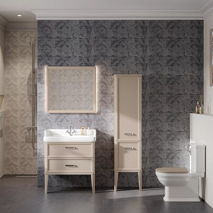 Kerama Marazzi Pompei Тумба подвесная 80см, с 2 ящиками, цвет: камео бежевый глянцевый