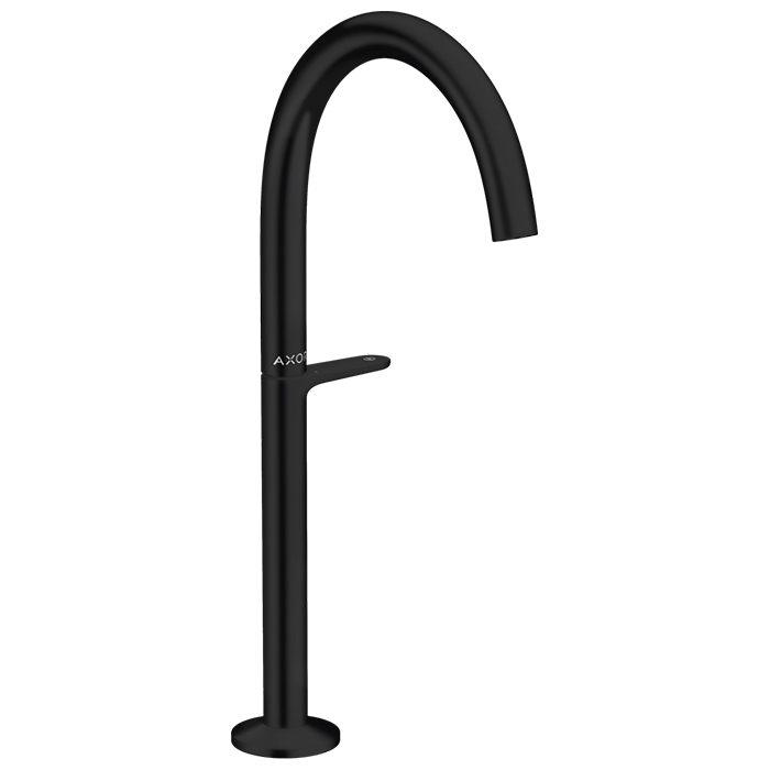 Смеситель для раковины Axor One, 1 отв., излив h260мм, Select, со сливом push-open, цвет: черный матовый