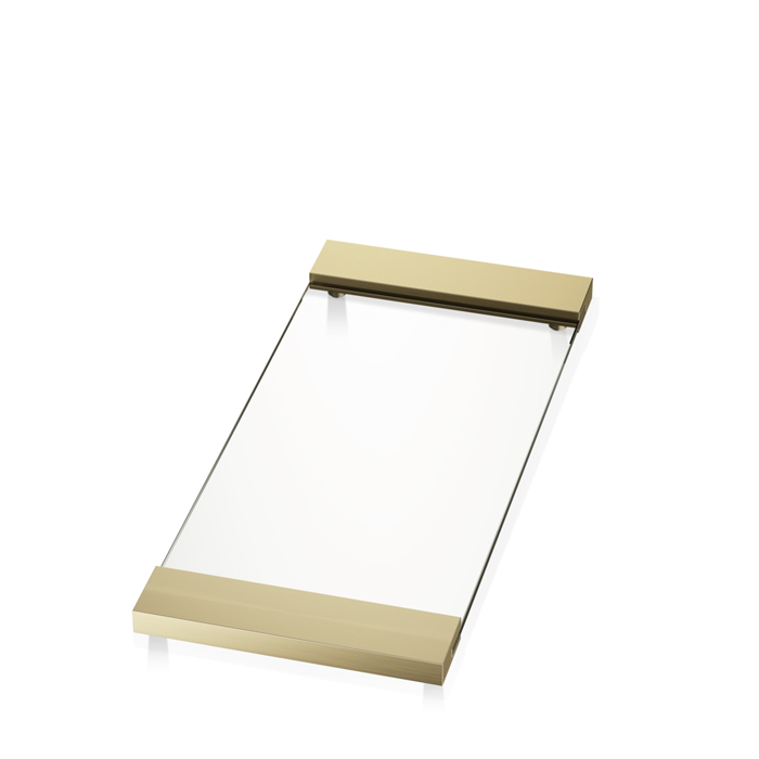 Лоток Decor Walther Classic Tab 37 универсальный 37x17см, прозрачное стекло, настольный, цвет: золото матовое