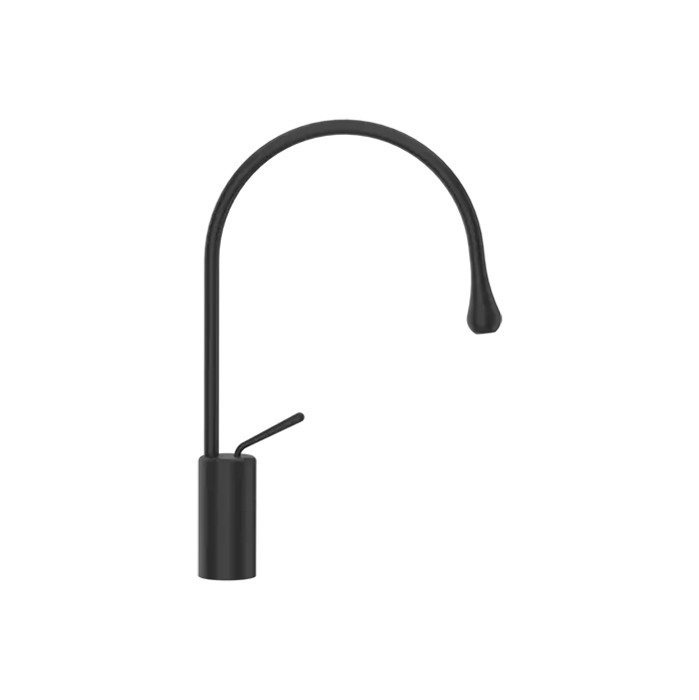 Смеситель для раковины Gessi Goccia на 1 отверстие, высокий, излив 244мм R=125, цвет: black XL