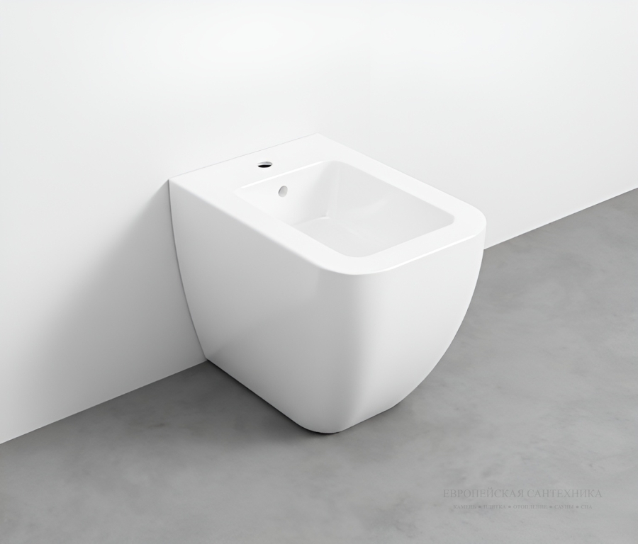 Биде Cielo Shui Comfort напольное, 550 × 380 мм, с 1 отверстием для смесителя, цвет: белый глянцевый