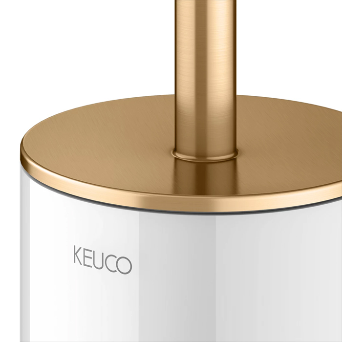 Keuco Edition 400 Туалетный ёршик, подвесной, c крышкой, цвет: brushed brass