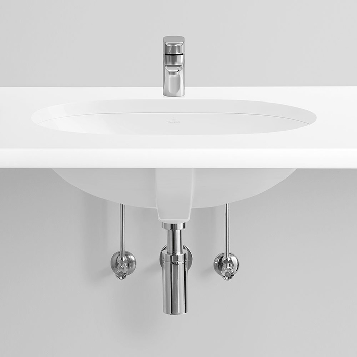 Villeroy&Boch O.novo Раковина встраиваемая под столешницу 53x32см, с переливом, CeramicPlus, цвет: альпийский белый