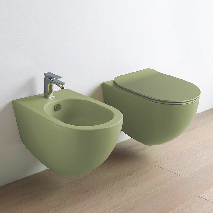Artceram FILE 2.0 Унитаз подвесной 53х37см, безободковый, с крепежом, цвет: verde salvia