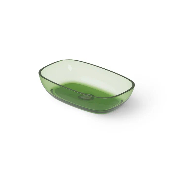 Dea Design Washbasins Раковина 60х36х14см, накладная, без отв., Glasstech, прозрачная смола, цвет: Emerald R3