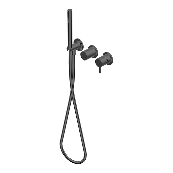Смеситель для ванны Ritmonio Diametro35 S, встраиваемый, на 2-3 источника, цвет: Brushed Black Chrome