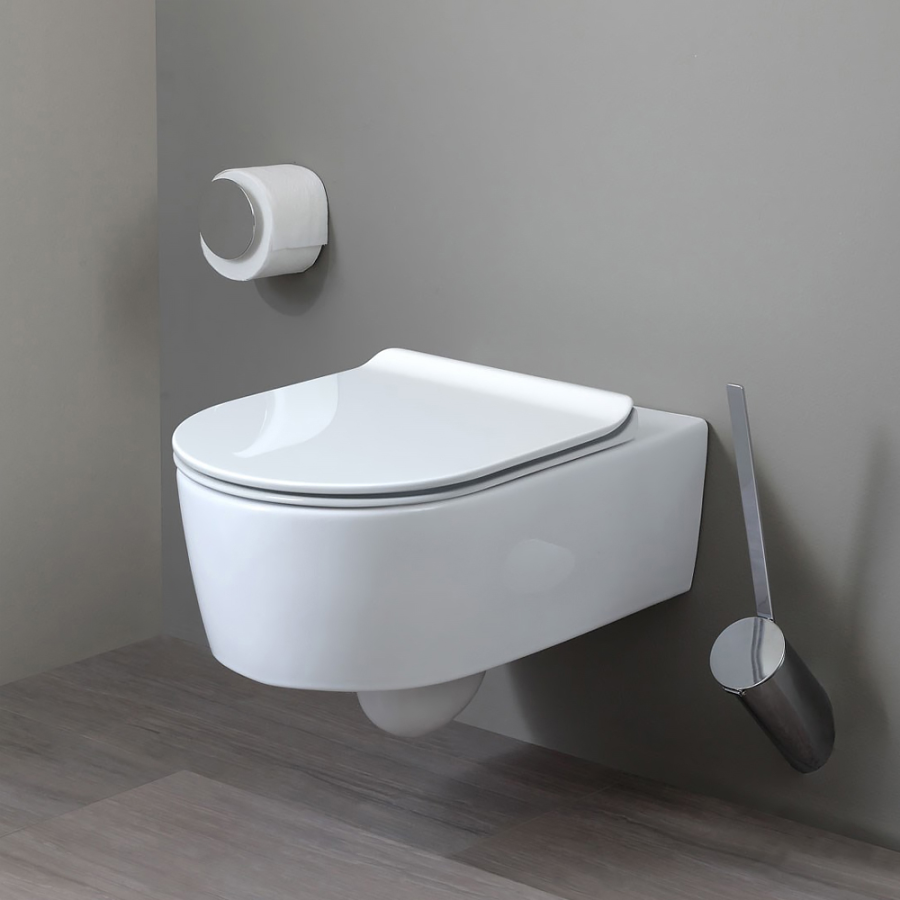 Унитаз Flaminia Link, подвесной, 560 × 360 мм, безободковый с системой goclean, цвет: Latte