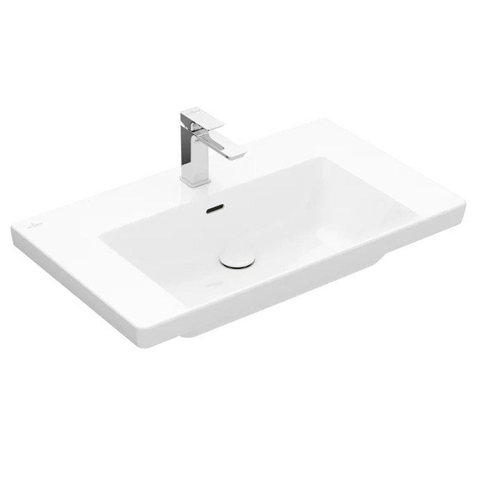 Раковина Villeroy&Boch Subway 3.0 80х47х16.5см, 1 отв., подвесная, цвет: альпийский белый