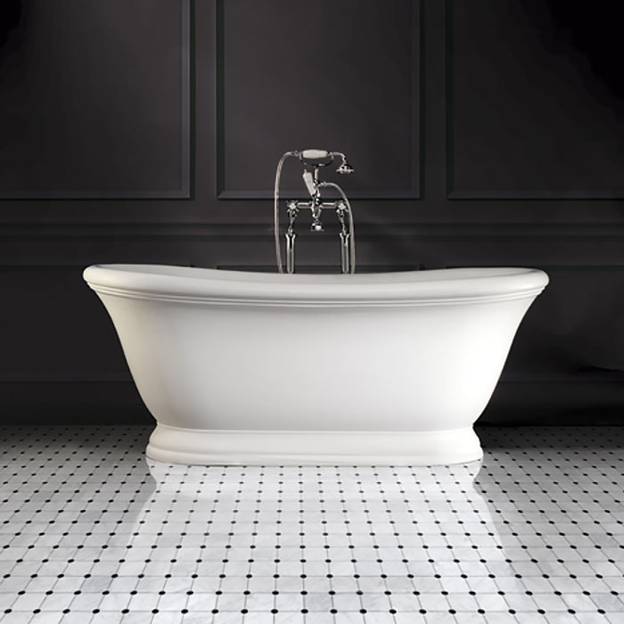 Devon&Devon Aurora Ванна из минерального литья отдельностоящая 171x87xh70,5см, цвет: белый с сифоном цвет хром