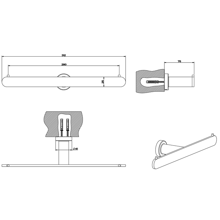 Gessi Emporio accessories Держатель для т/б., подвесной, цвет: хром