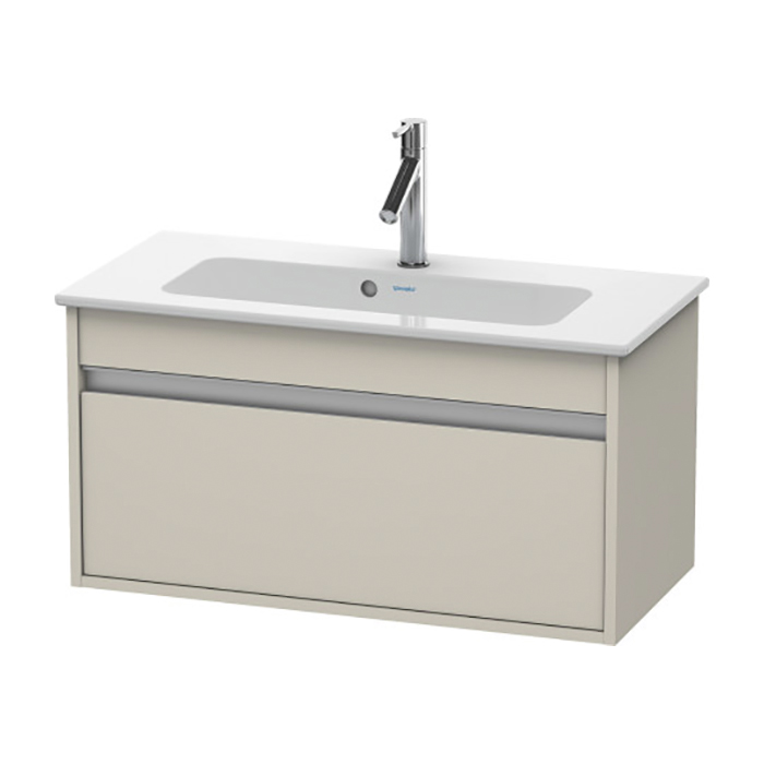 Тумба подвесная Duravit Ketho, 80x38.5х41, с раковиной, 1 выдв. ящик, цвет: серо-коричневый