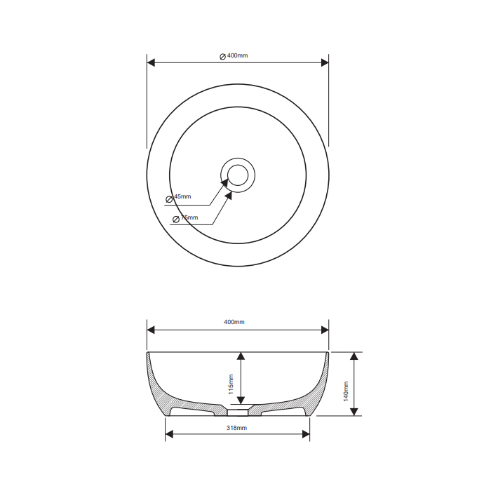 Dea Design Раковина 40х14см., накладная, без отв., цвет: pomegranate