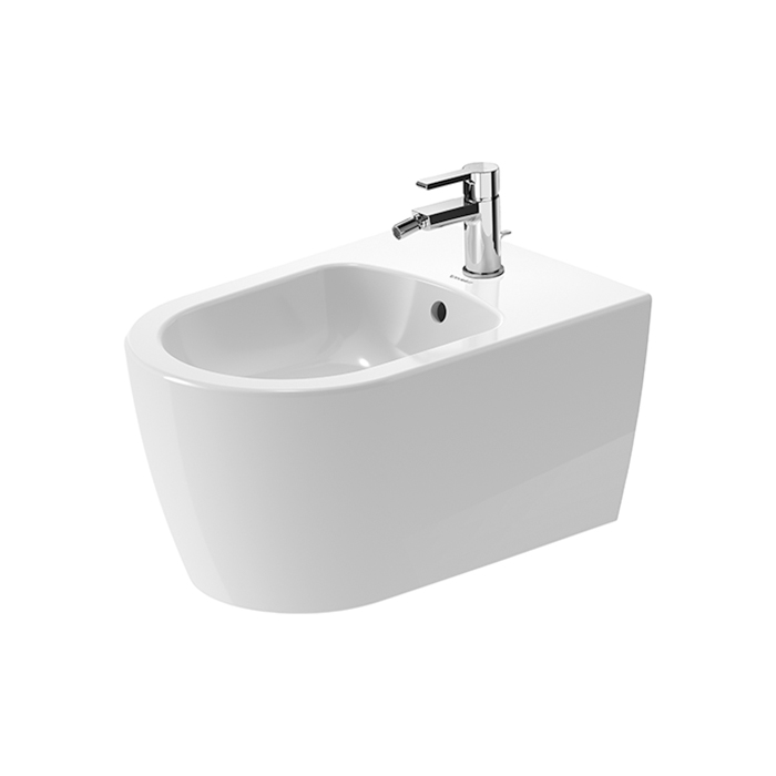 Duravit Me by Starck Биде подвесное 57х37см, с 1 отв., с креплением, с покрытием WonderGliss, цвет: белый