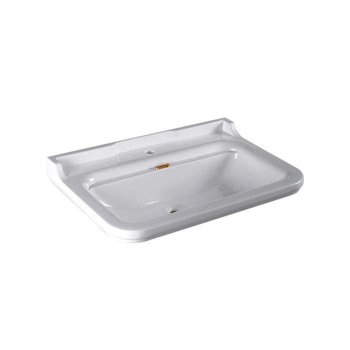 Kerasan Waldorf Раковина 80х55 см, 1 отв., керамическая, цвет: белый/золото