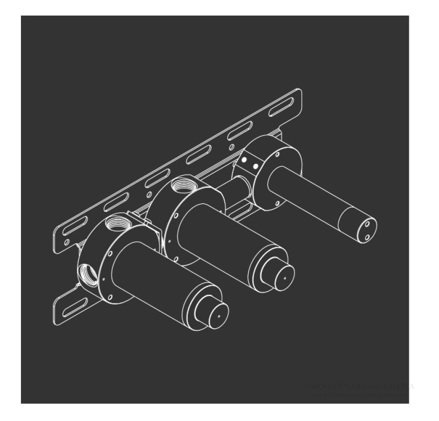 Скрытая часть CEA Design Built-In Parts, для настенного комплекта из 2 прогрессивных смесителей для ванны/душа с ручным душем