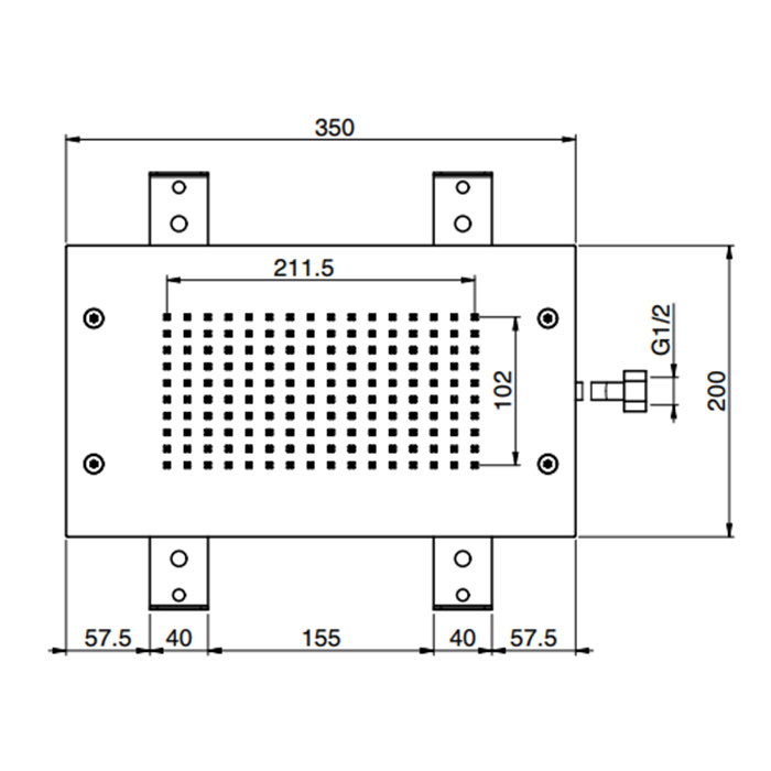 Carlo Frattini Wellness Верхний душ Modular 350х200 мм, встраиваемый в потолок, цвет: хром