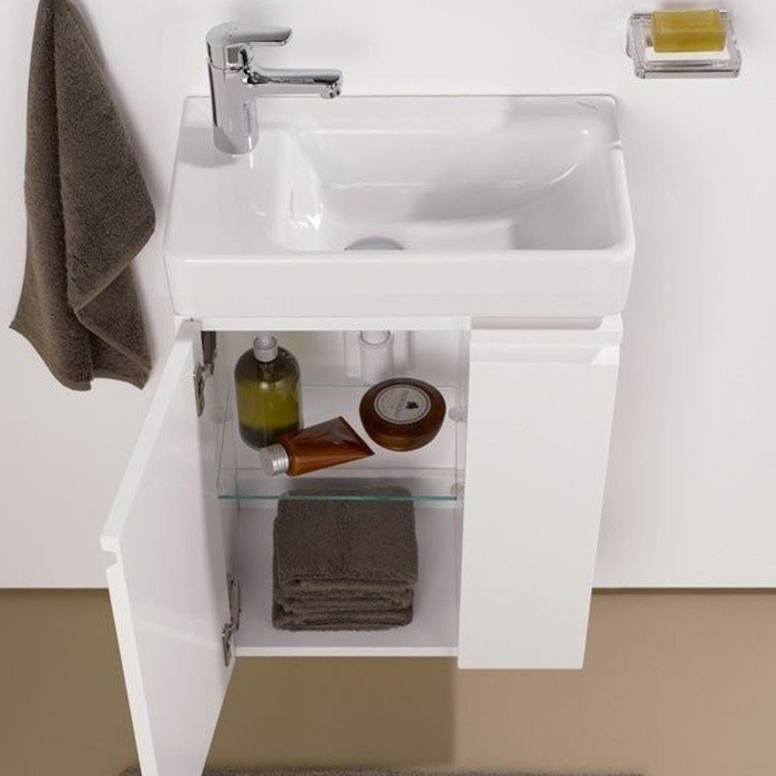 Laufen Pro База с раковиной, 47х27,5х60,5 см., подвесная  sx, полки справа, 1 дверка, цвет: белый глянцевый