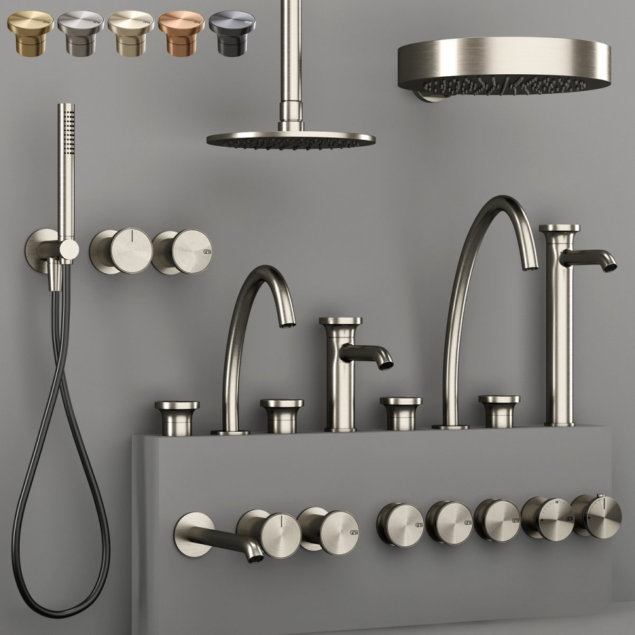 Излив для ванны Gessi Origini, настенный, цвет: Finox Brushed Nickel